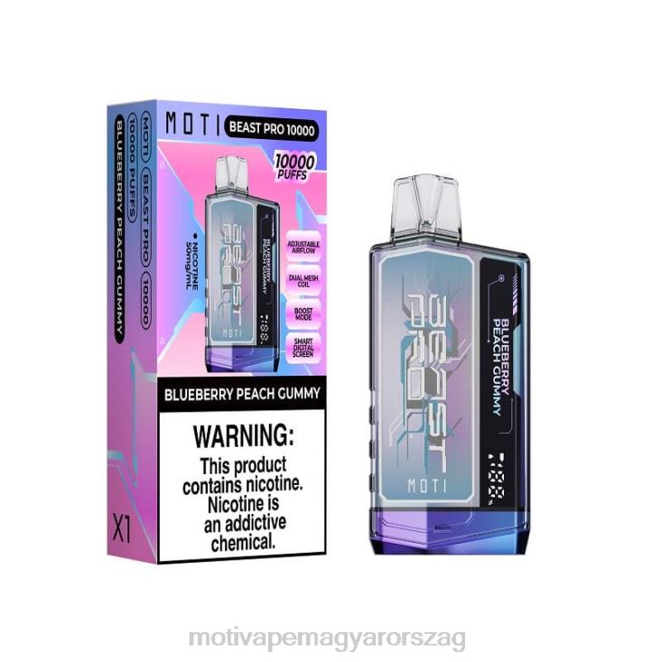 MOTI Beast Pro eldobható vape (5%, 10000 fújás) áfonyás barack gumiszerű BP2P639 Moti Vape Review