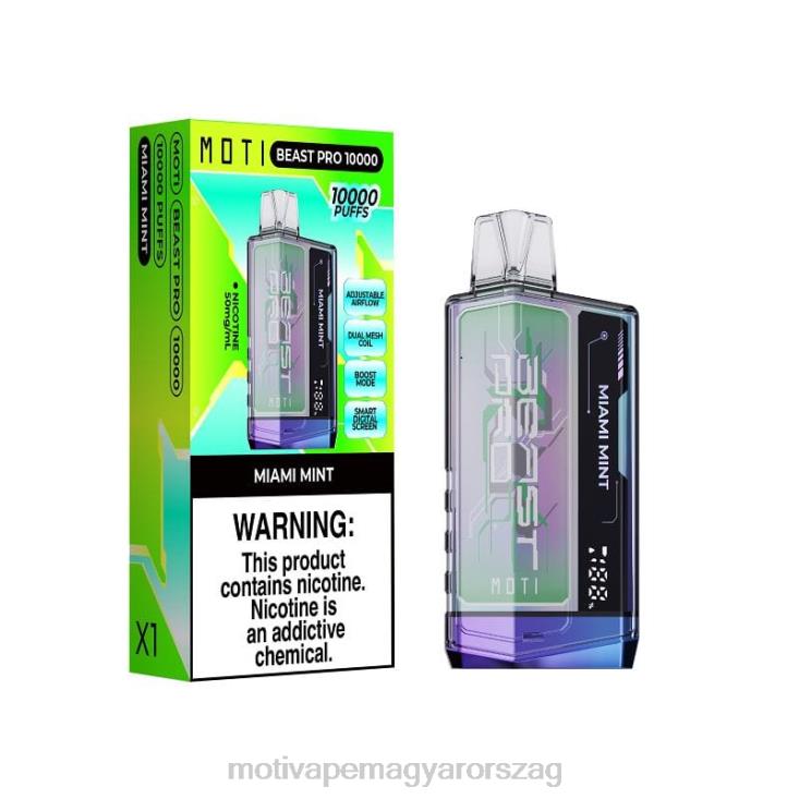 MOTI Beast Pro eldobható vape (5%, 10000 fújás) miami menta BP2P648 Moti Vape Near Me