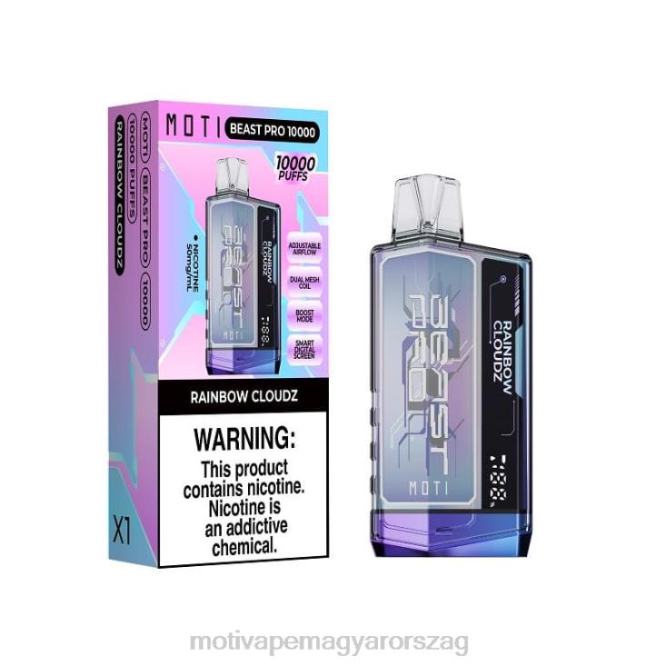 MOTI Beast Pro eldobható vape (5%, 10000 fújás) szivárvány felhő BP2P649 Moti Vape Review