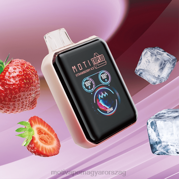 MOTI Triplus 20k eldobható vape (5%, 20000 fújás) eper jég BP2P69 Moti Vape Review