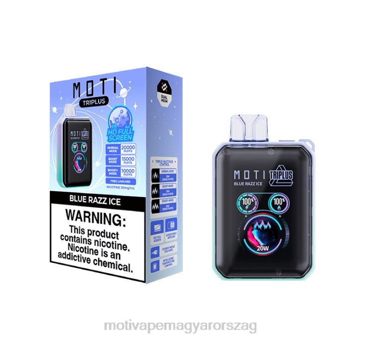 MOTI Triplus 20k eldobható vape (5%, 20000 fújás) szőlőjég BP2P64 Moti Play Mini