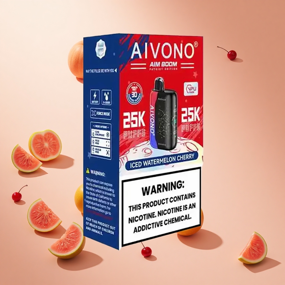 Jeges Görögdinnye-Cseresznye Aivono AIM BOOM 25000 Puffs hungary wholesale 28ml e-folyadék és 650mAh Akku