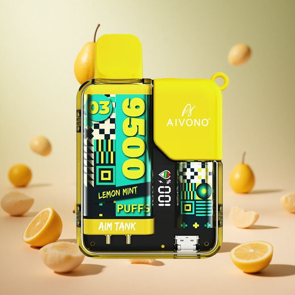 Citrom-Menta Aivono AIM-TANK 9500 Puffs hungary wholesale 18ml E-likvid LCD Kijelző