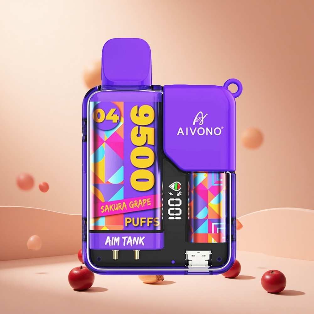 Cseresznyeszőlő Aivono AIM-TANK 9500 Puffs hungary wholesale 18ml E-likvid LCD Kijelző