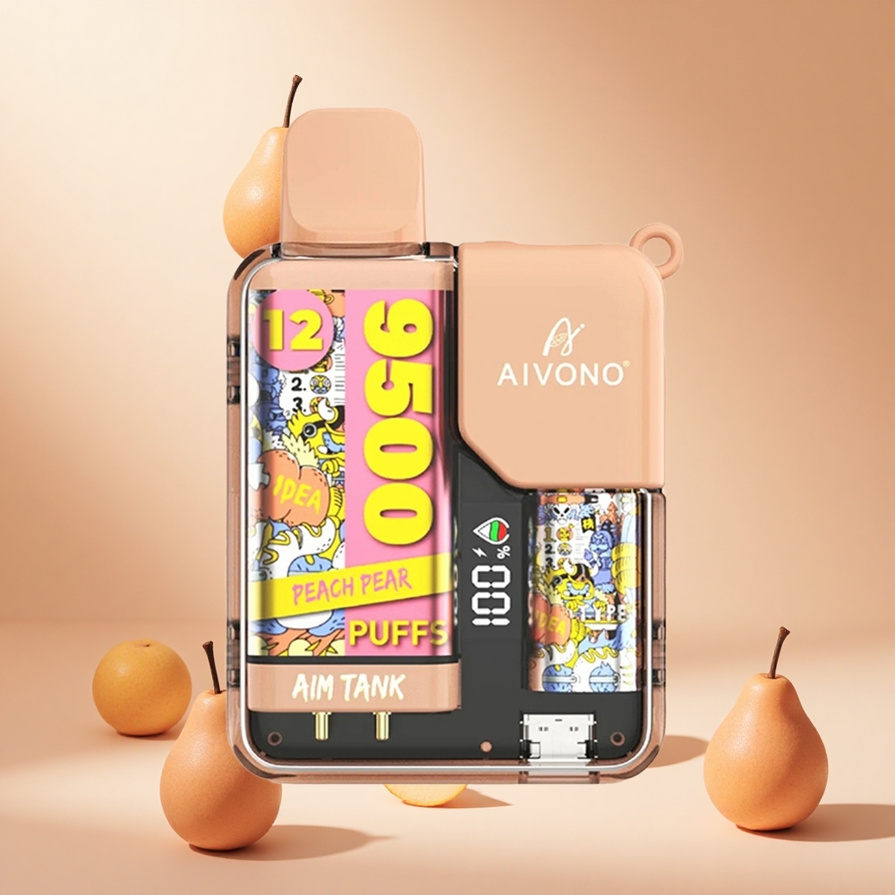 Őszibarack-Körte Aivono AIM-TANK 9500 Puffs hungary wholesale 18ml E-likvid Kapacitás 650mAh Akku