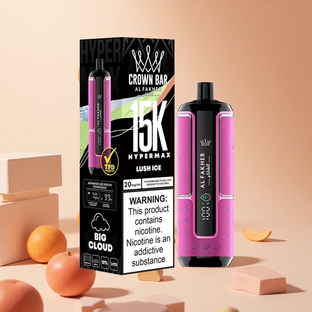 Al Fakher Crown Bar Hypermax 15 000 Puffs Eldobható Vape Luch Jég hungary wholesale