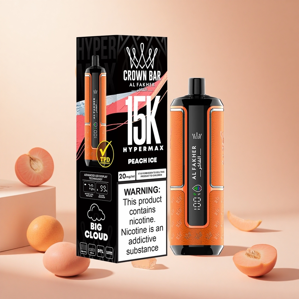 Barack Jég Al Fakher Crown Bar 15K Hypermax 15000 Puffs hungary wholesale Típus-C port