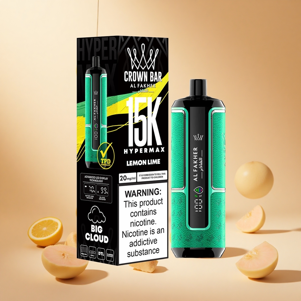Citrom-Lime Al Fakher Crown Bar 15 000 Puffs hungary wholesale Hypermax eldobható