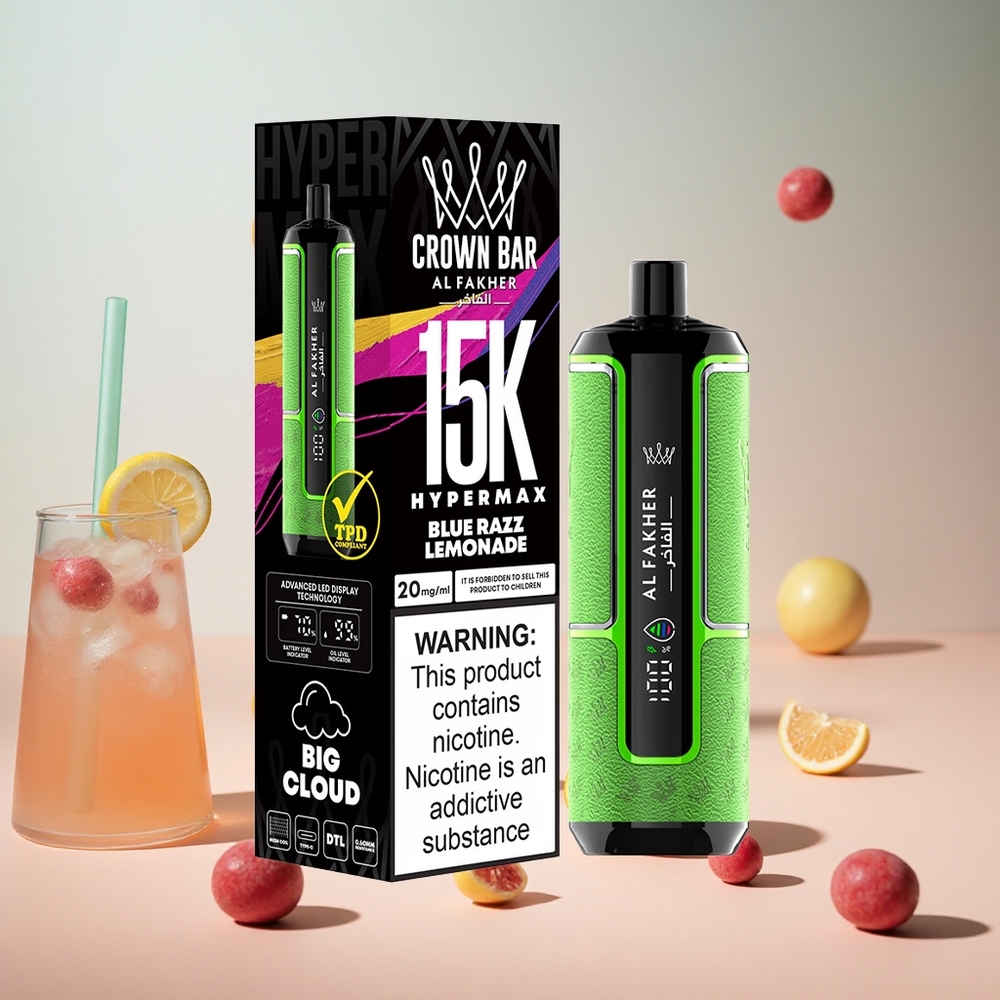Kék Málna Limonádé Al Fakher Crown Bar 15 000 Puffs hungary wholesale 22ml