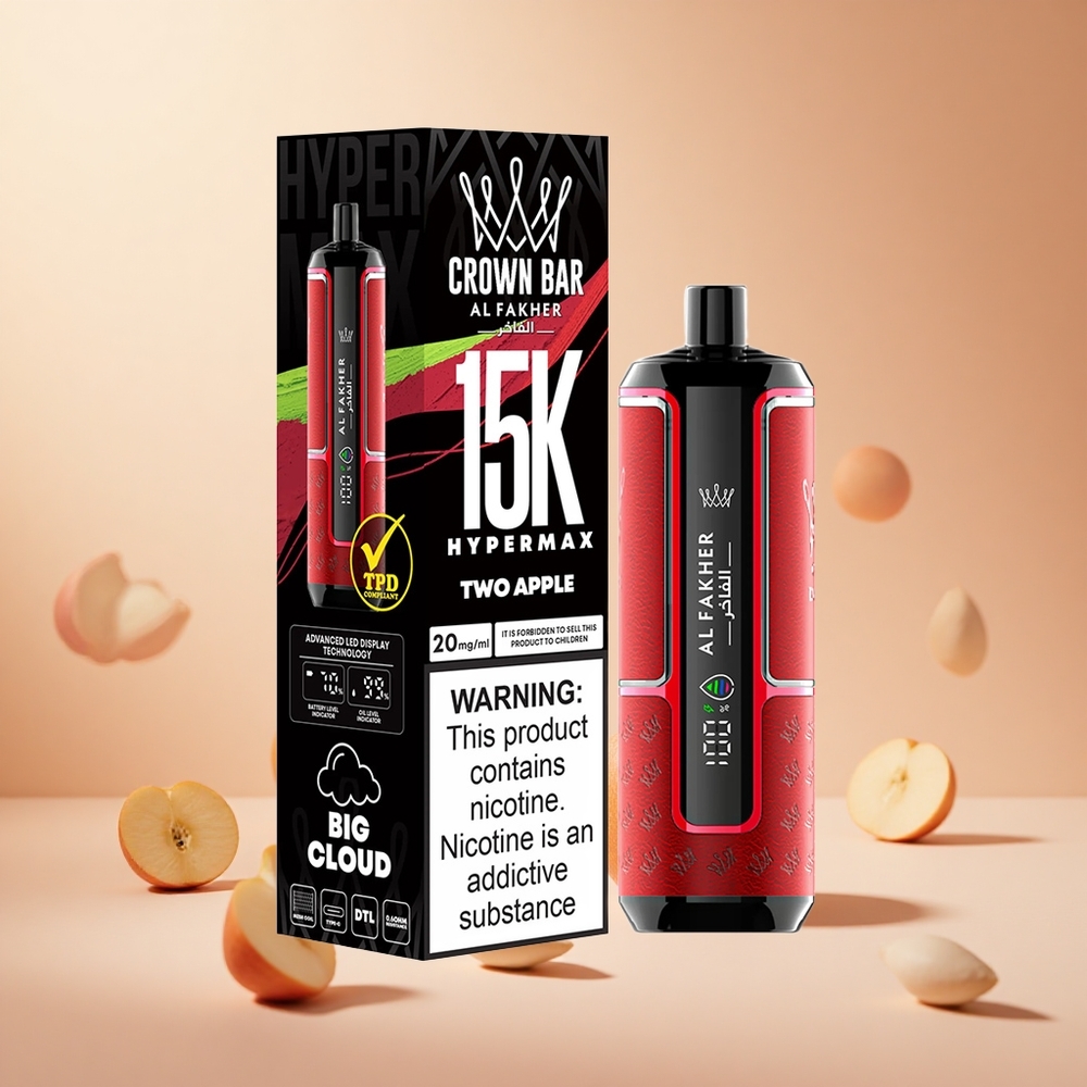 Két Alma Al Fakher Crown Bar 15 000 Puffs hungary wholesale Kompakt DTL