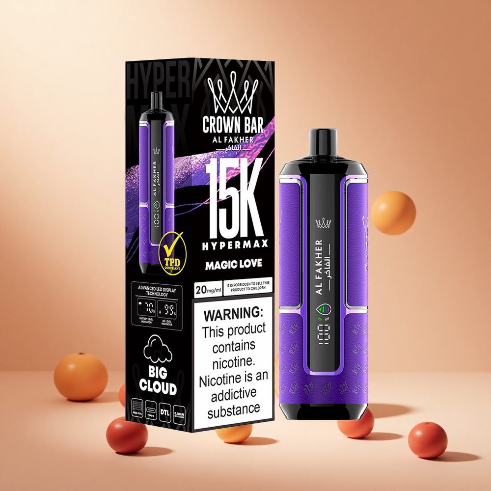 Mágikus Szerelem Al Fakher Crown Bar 15K Hypermax 15 000 Puffs hungary wholesale Kompakt