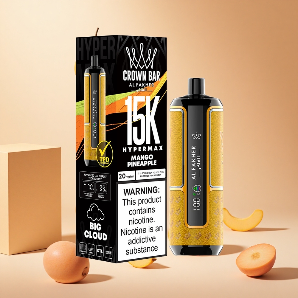 Mangó-Ananász Al Fakher Crown Bar 15K Hypermax 15 000 Puffs hungary wholesale Típus-C port