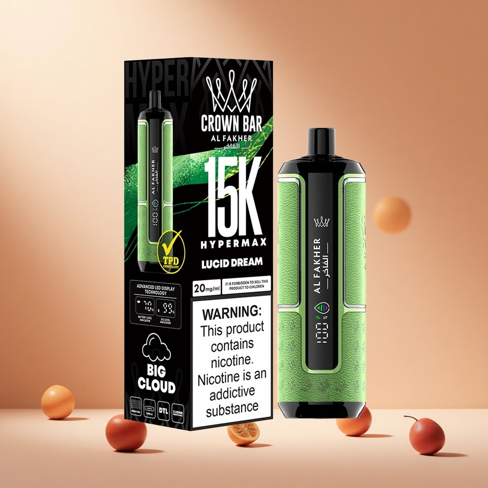 Álomkombináció Al Fakher Crown Bar 15K Hypermax 15 000 Puffs hungary wholesale Típus-C Port