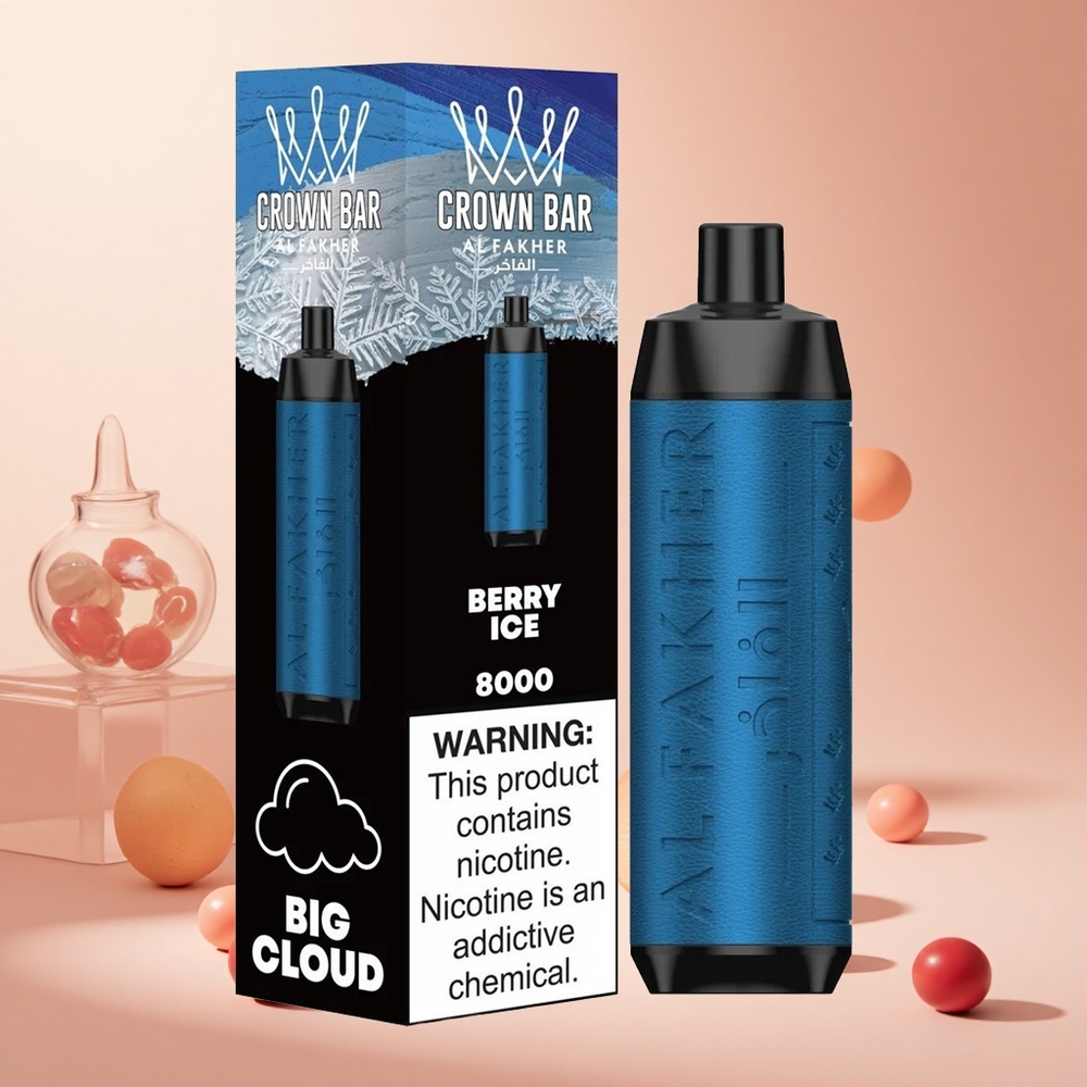 Bogyó Jég Al Fakher Crown Bar 8000 Puffs hungary wholesale USB-C töltéssel