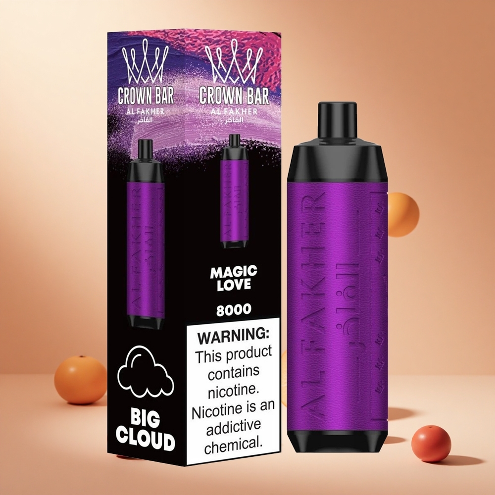 Varázslatos Szerelem Al Fakher Crown Bar 8000 Elszívható E-cigaretta Hungary Wholesale 18ml Folyadéktartály