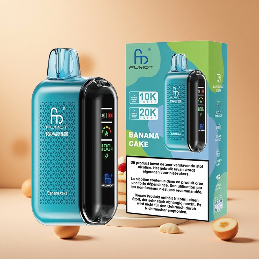 Banáli Sütemény Fumot Tornado 20000 Puffs hungary wholesale Duális Mesh Coil