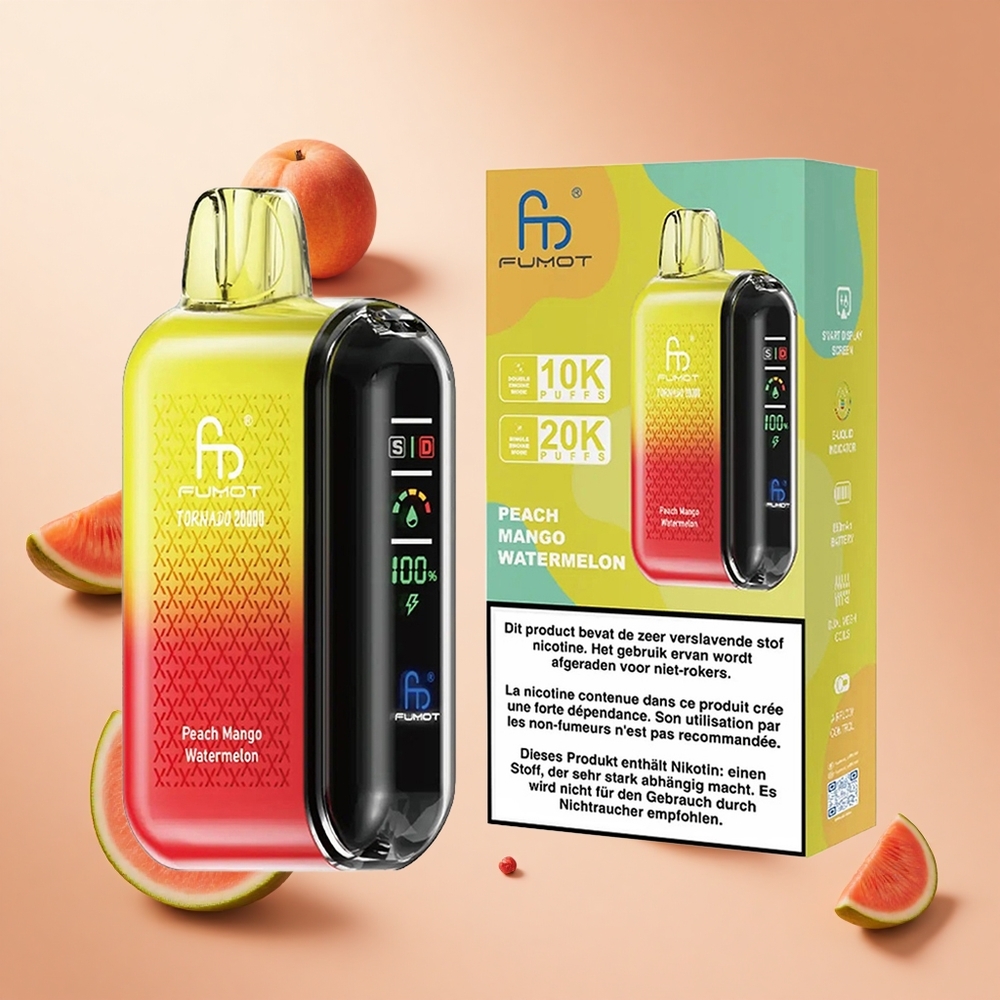 Barack Mango Görögdinnye Fumot Tornado 20000 Puffs hungary wholesale Dual Mesh Coil