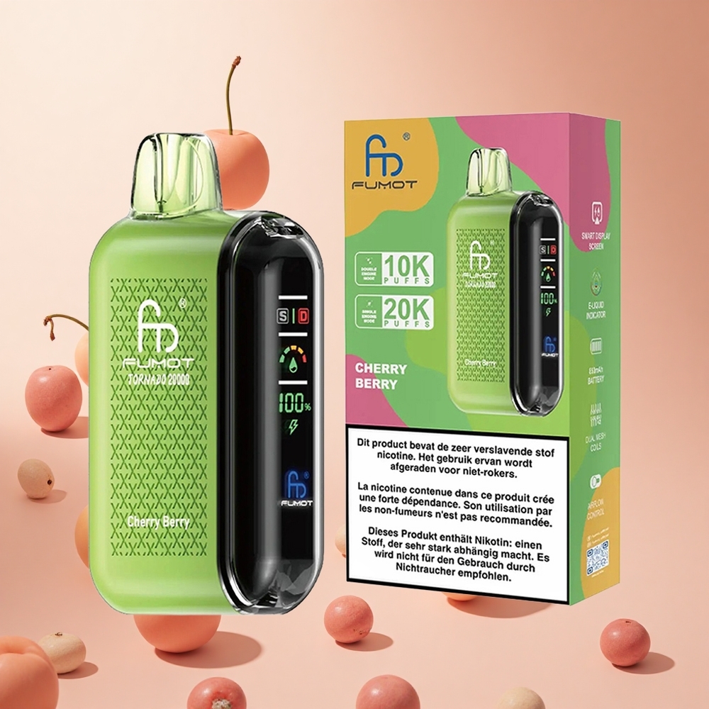 Cseresznye-Áfonya Fumot Tornado 20000 Puffs hungary wholesale Dual Mesh Coil