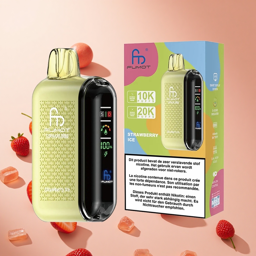 Eper Jég Fumot Tornado 20000 Puffs hungary wholesale Duális Mesh Coil