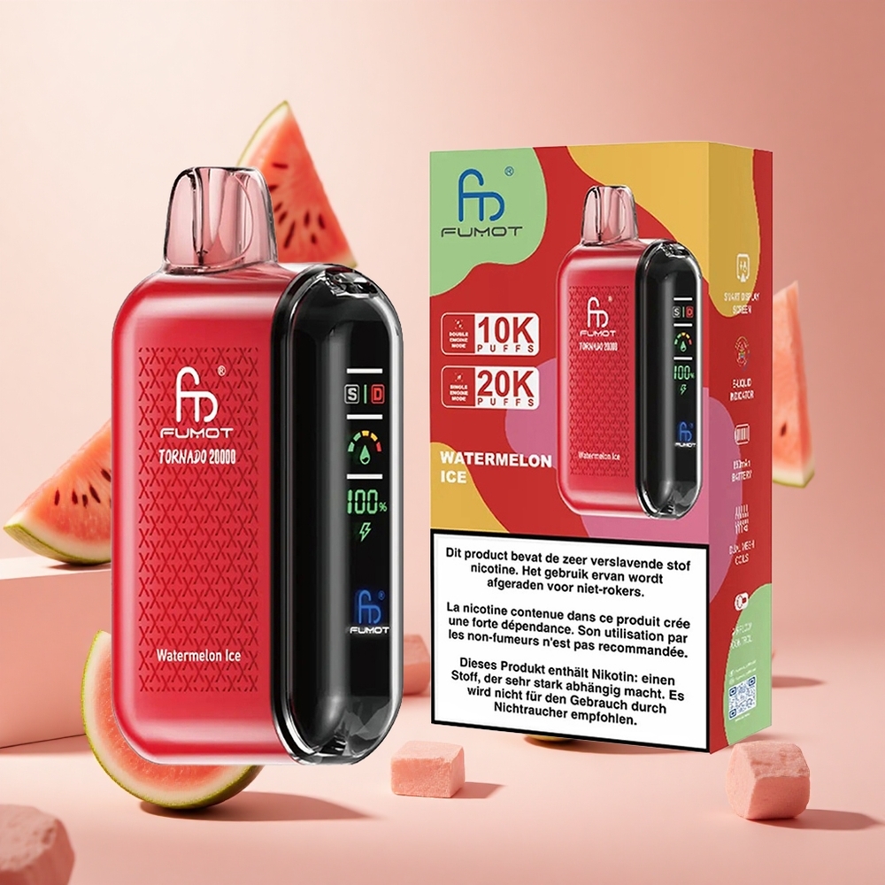 Görögdinnye Jég Fumot Tornado 20000 Puffs hungary wholesale Dual Mesh Coil