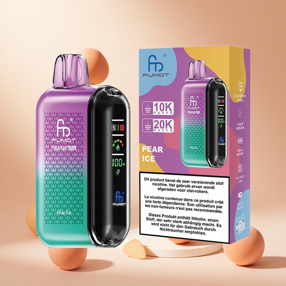 Körte Jég Fumot Tornado 20000 Puffs hungary wholesale Okos Kijelző