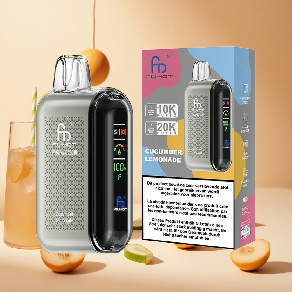 Uborkás Limonádé Fumot Tornado 20000 Puffs hungary wholesale Duális Mesh Coil