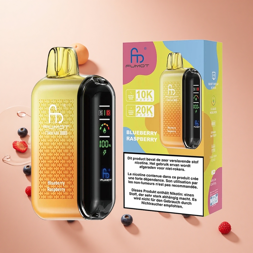 Áfonya-Málna Fumot Tornado 20000 Puffs hungary wholesale Kettős Mesh Coil