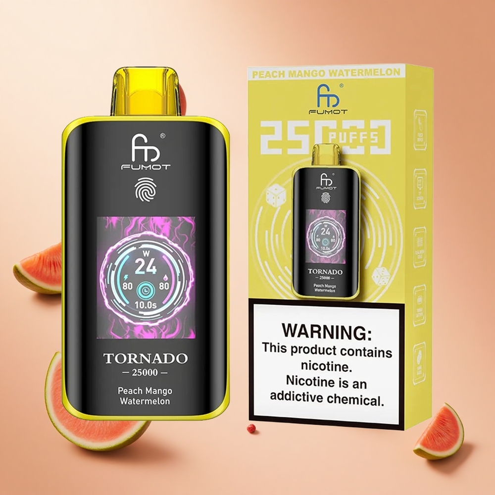 Barack Mango Görögdinnye Fumot Tornado 25000 Puffs hungary wholesale 20ml előtöltött és 700mAh