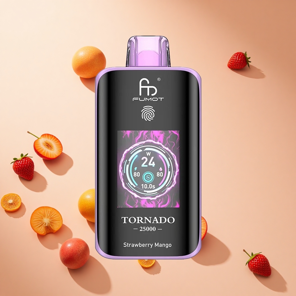 Eper-Mangó Fumot Tornado 25000 Puffs hungary wholesale HD Kijelző