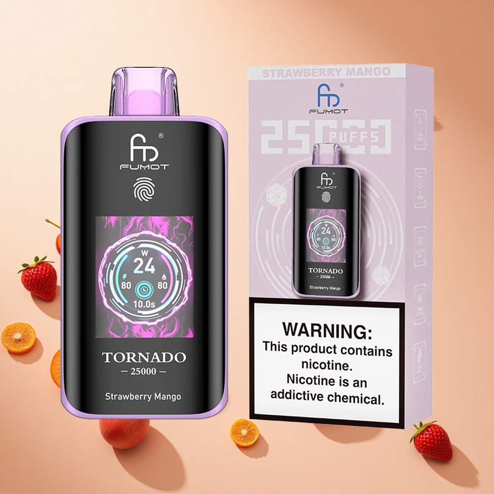 Eper-Mangó Fumot Tornado 25000 Puffs hungary wholesale HD Kijelző