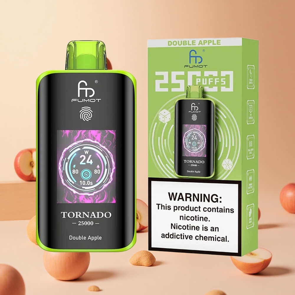 Kettős Alma Fumot Tornado 25000 Puffs hungary wholesale HD Kijelző és Type-C