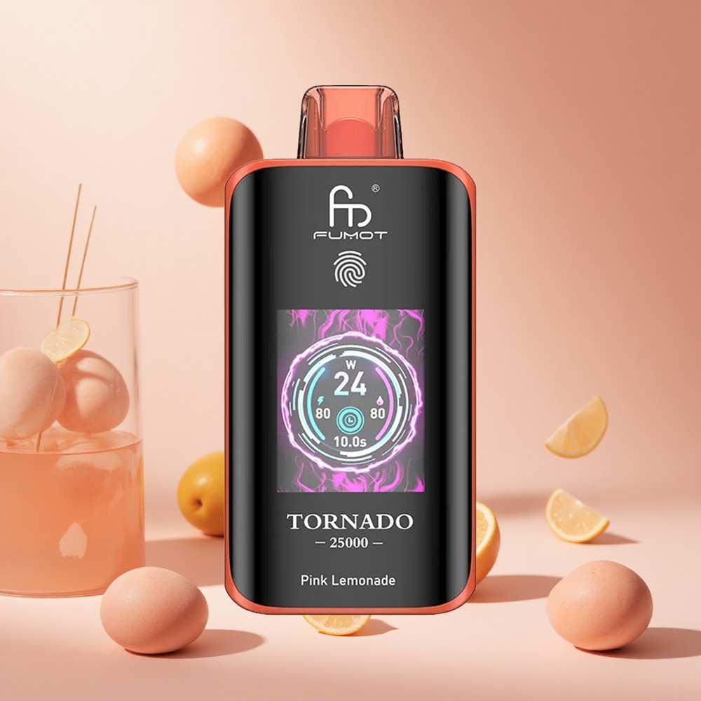 Rózsaszín Limonádé Fumot Tornado 25000 Puffs hungary wholesale HD Kijelző és 700mAh Akku