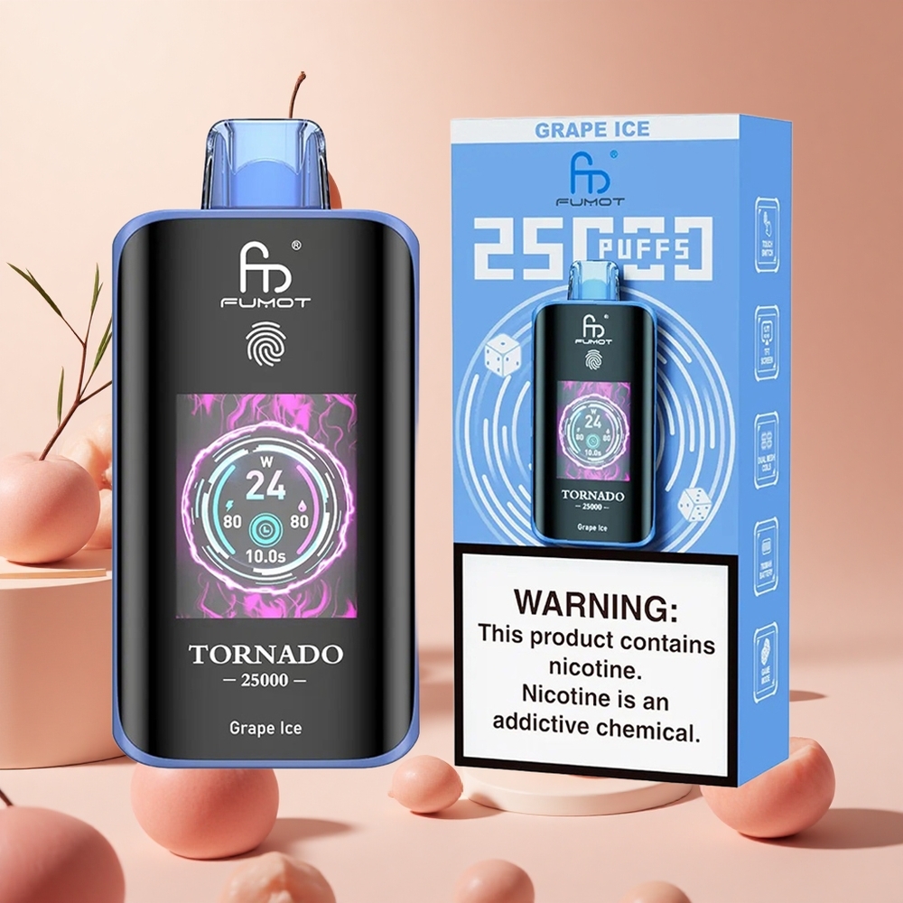 Szőlő Jég Fumot Tornado 25000 Puffs hungary wholesale HD Kijelző és 700mAh Akku