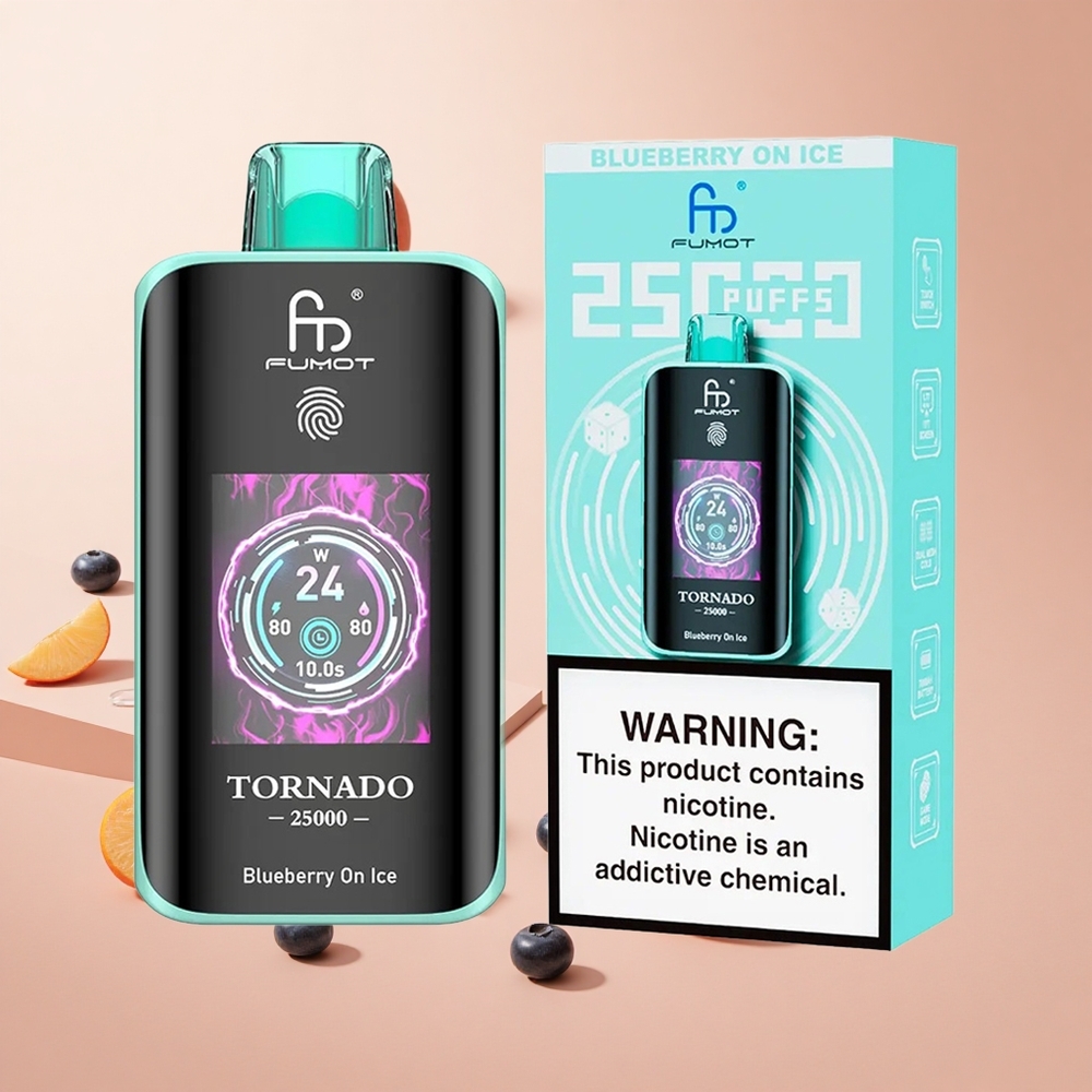 Áfonya Jeges Fumot Tornado 25000 Puffs hungary wholesale HD Képernyő