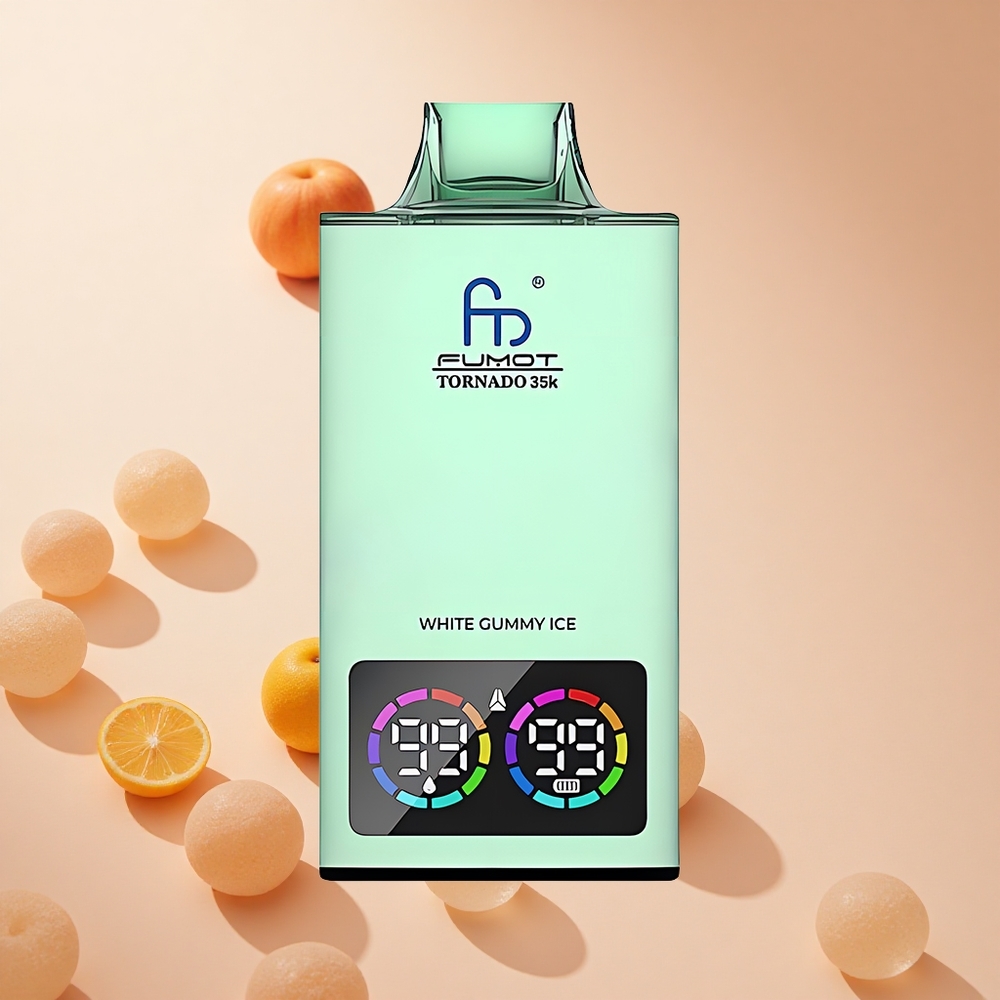 Fehér Gummy Ice íz Fumot Tornado 35000 puffs hungary wholesale Duális Mesh Coil