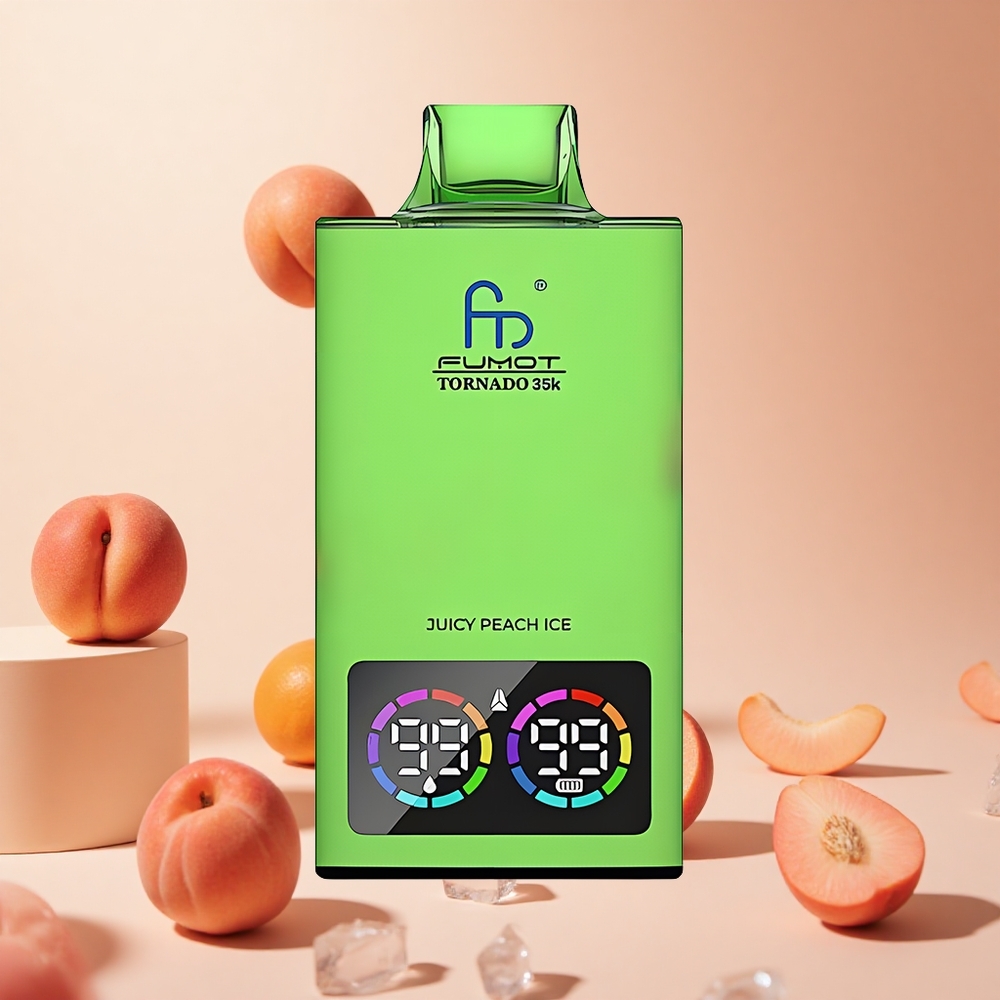 Jucy Peach Jég Fumot Tornado 35000 hungary wholesale Dual Mesh Coil és USB-C