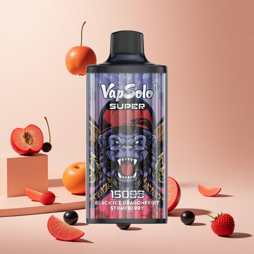 Fekete Jég Sárkánygyümölcs Eper Vapsolo Super 15000 Puffs hungary wholesale Mesh Coil
