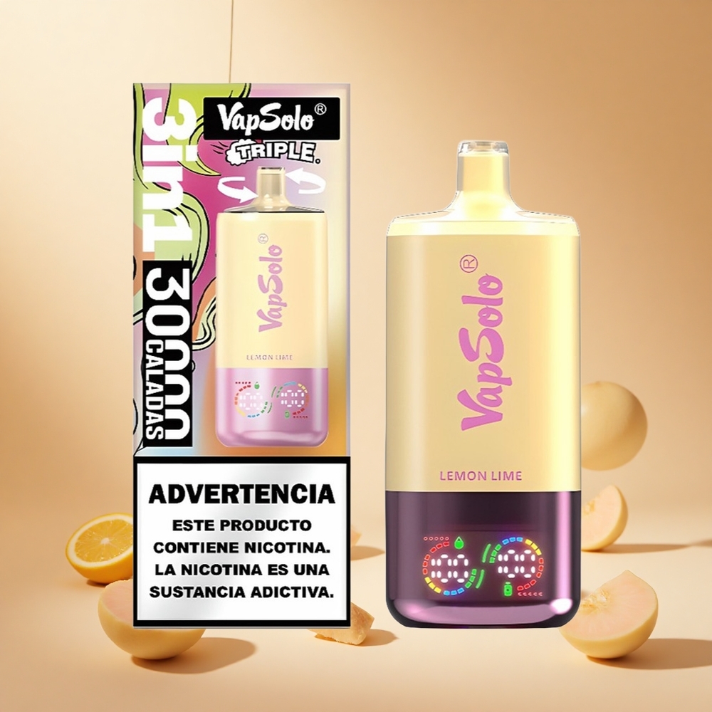 Citrom-Lime VapSolo Triple 30000 Puffs hungary wholesale 40ml, 3 olajtartály
