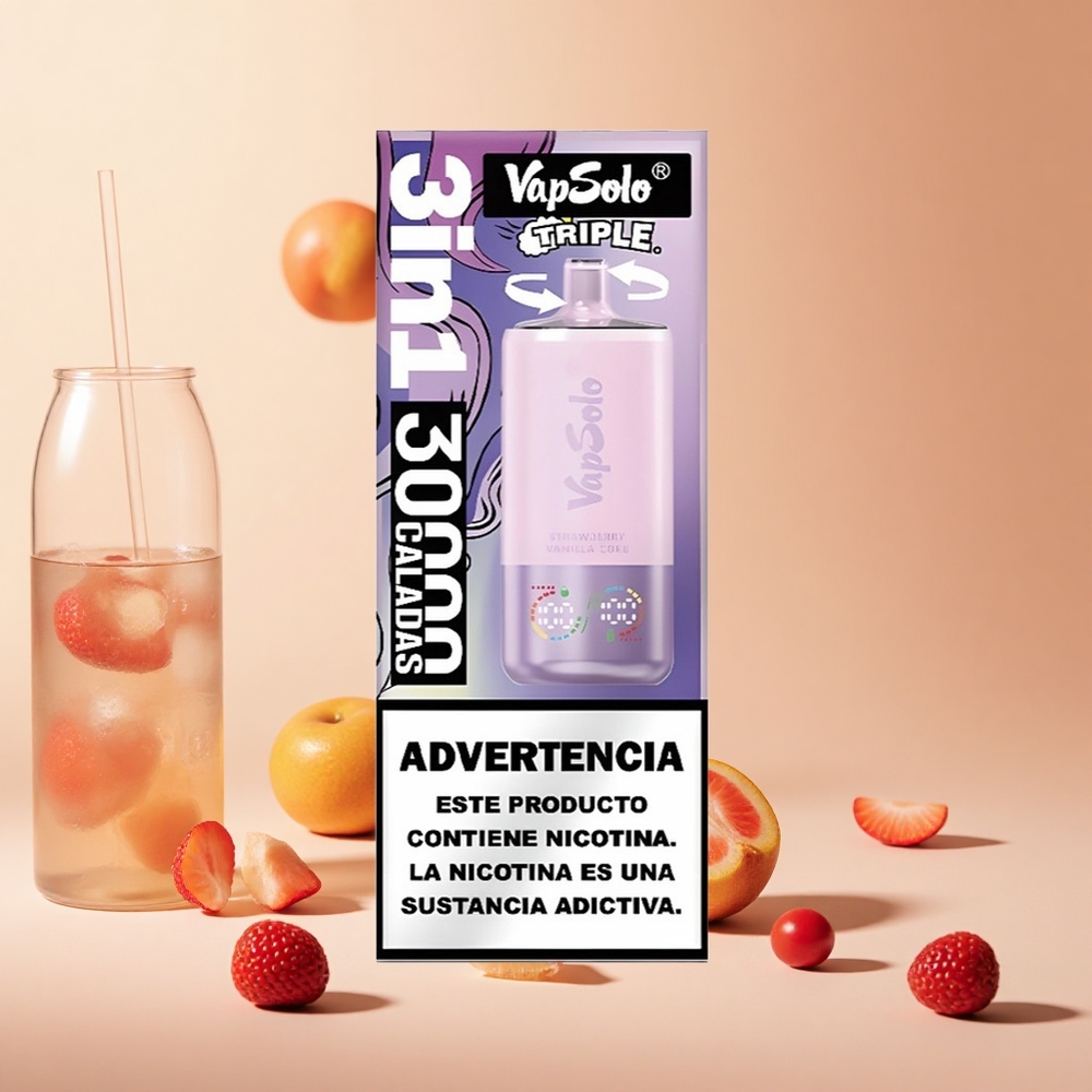Eper Vanília Kóla VapSolo Triple 30000 Puffs hungary wholesale 40ml