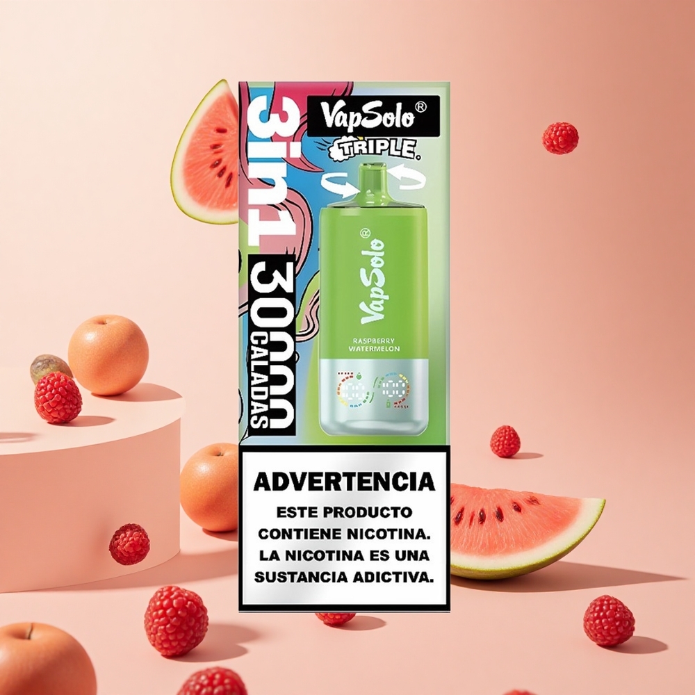 Málna Görögdinnye VapSolo Triple 30000 Puffs hungary wholesale 40ml e-folyadék