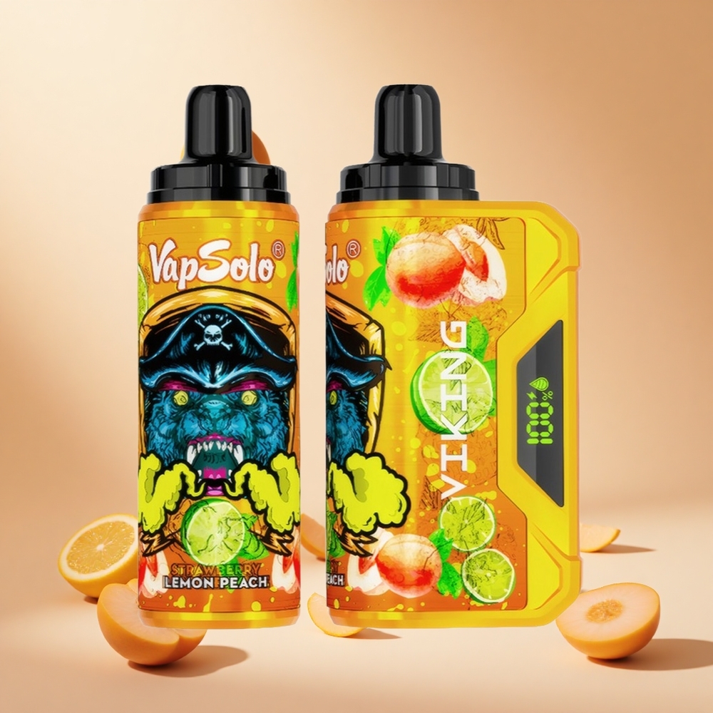 Citrom-őszibarack VapSolo VIKING 12000 Puffs eldobható e-cigaretta hungary wholesale Típus-C töltés