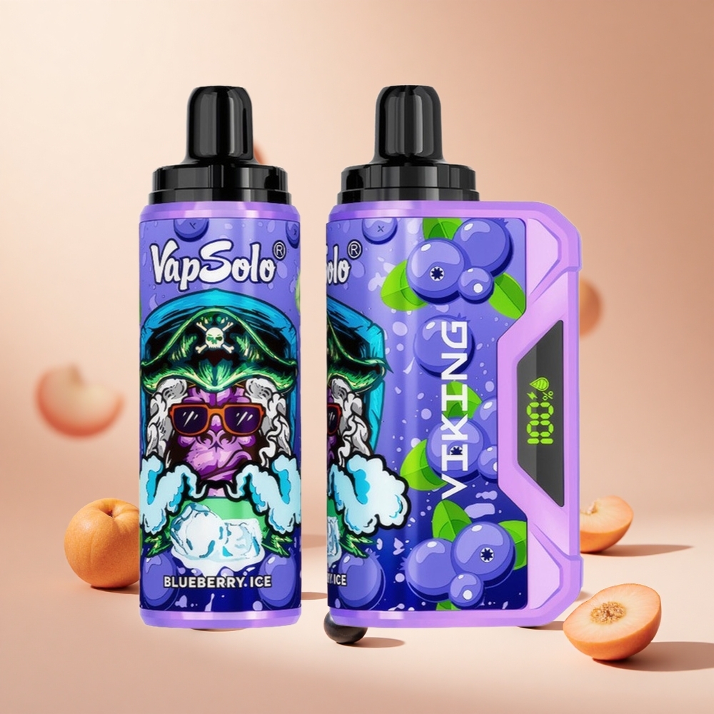 Áfonya VapSolo VIKING 12000 Puffs egyszer használatos e-cigaretta hungary wholesale Típus-C töltéssel és LED kijelzővel