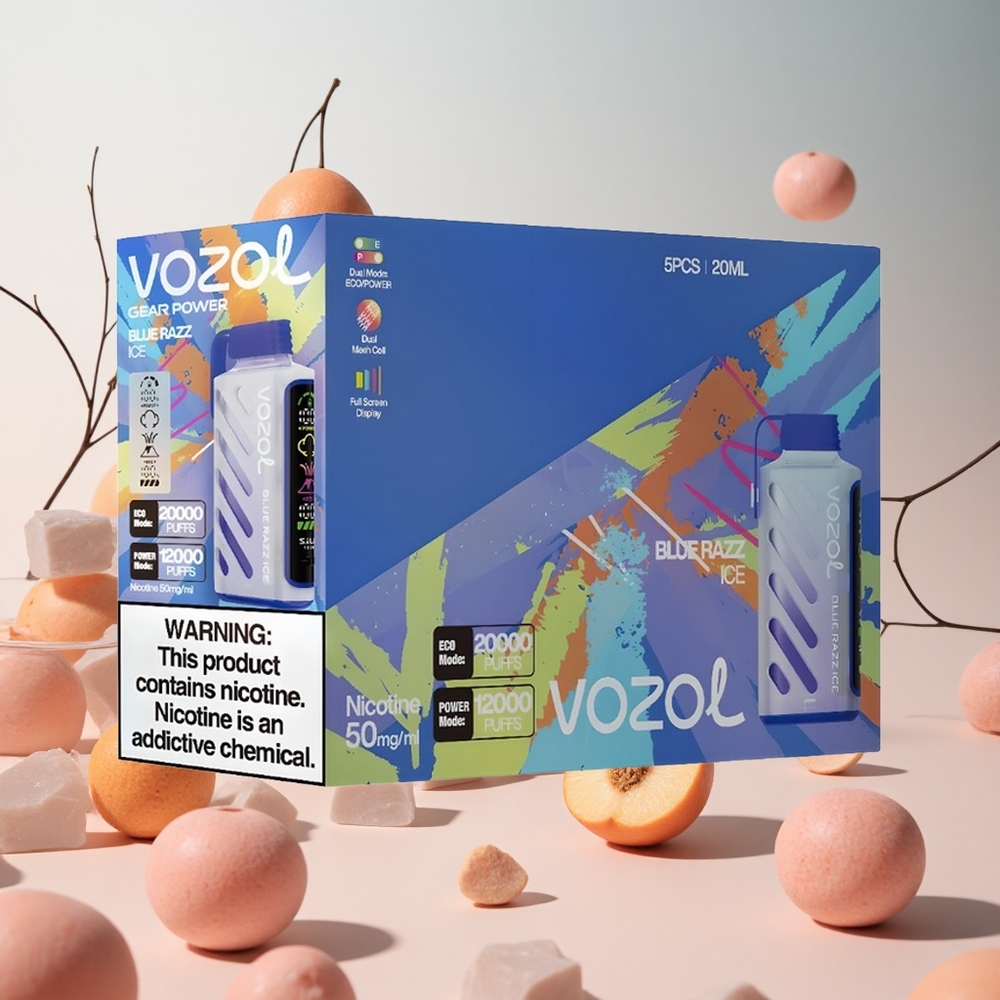 Kék Málna Jég VOZOL Gear Power 20000 Puffs hungary wholesale Dual Mesh Coil